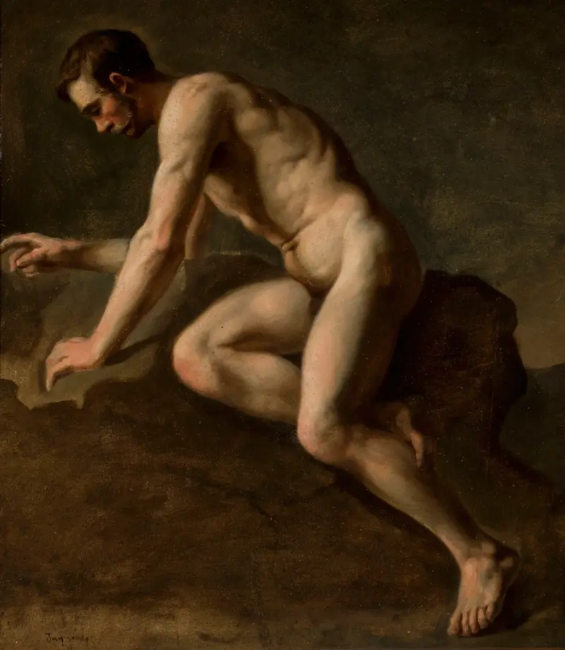 Manlig nakenstudie (1841–1842) av Józef Simmler