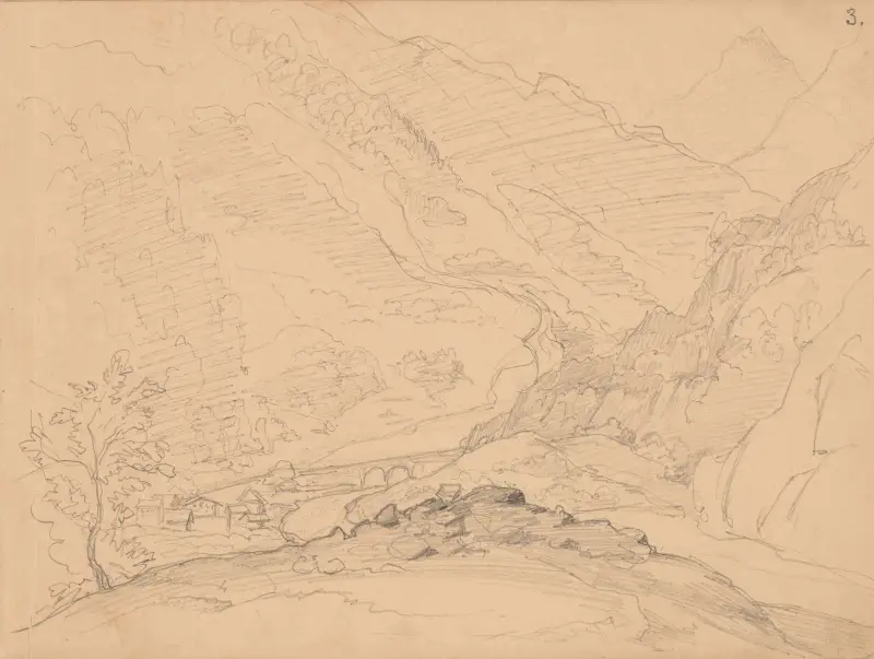 Bergslandskap av Józef Simmler