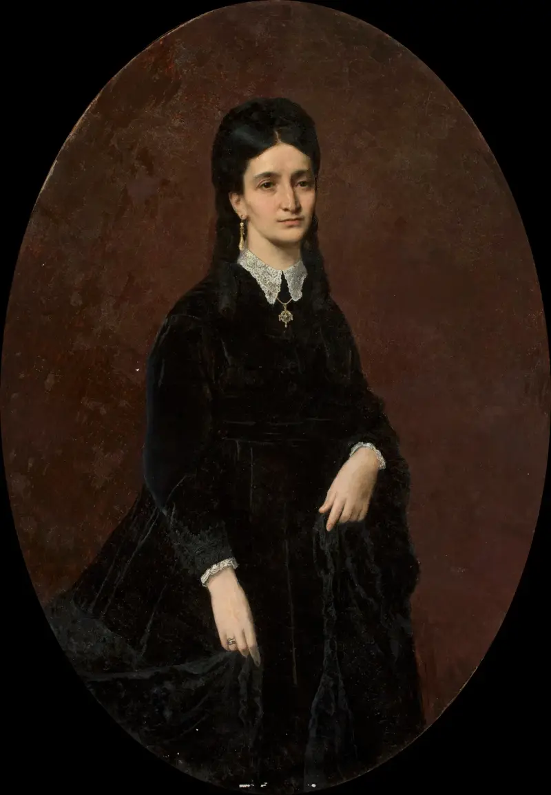 Portrait of a lady av Józef Simmler