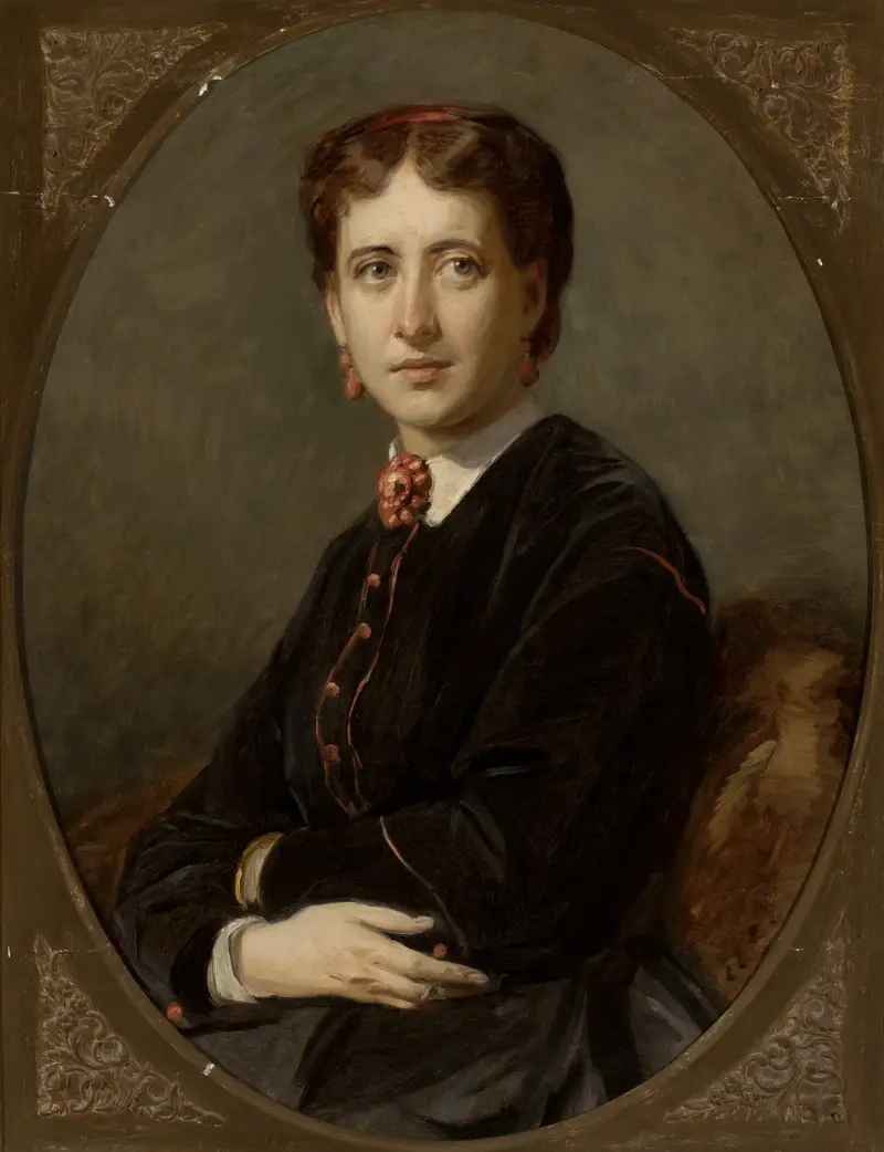 Portrait of Emilia Mielżyńska née Bnińska av Józef Simmler