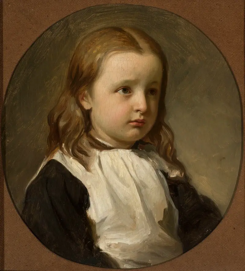 Porträtt av Julia Simmler, konstnärens dotter av Józef Simmler