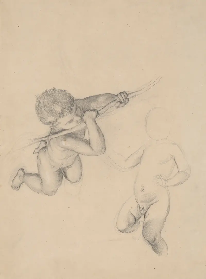 Puttenstudien für die Decke „Der Hochzeitszug von Amor und Psyche“ von Józef Simmler