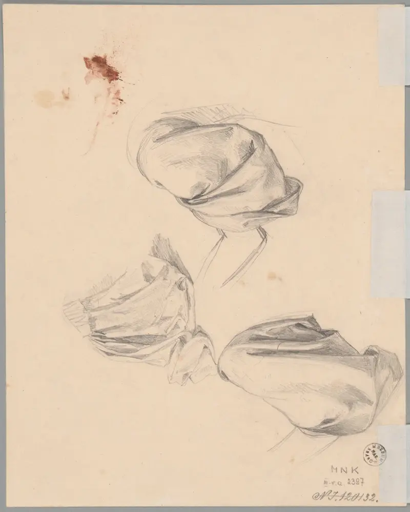 Studies of sleeve and robe fragment av Józef Simmler