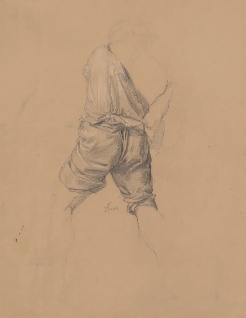 Studie der Kleidung des Henkers zum Gemälde „Martyrium des heiligen Matthias“ von Józef Simmler