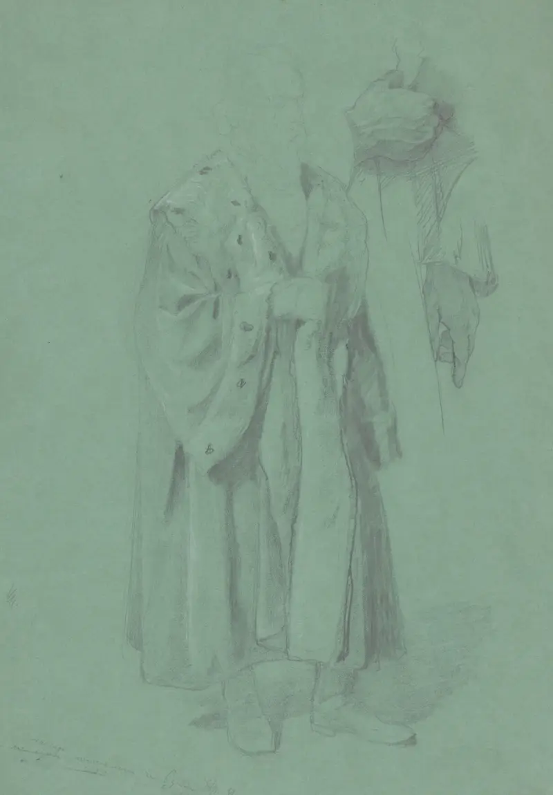Studie der Figur König Sigismunds für das Gemälde „Die Erziehung Sigismund Augusts“ von Józef Simmler