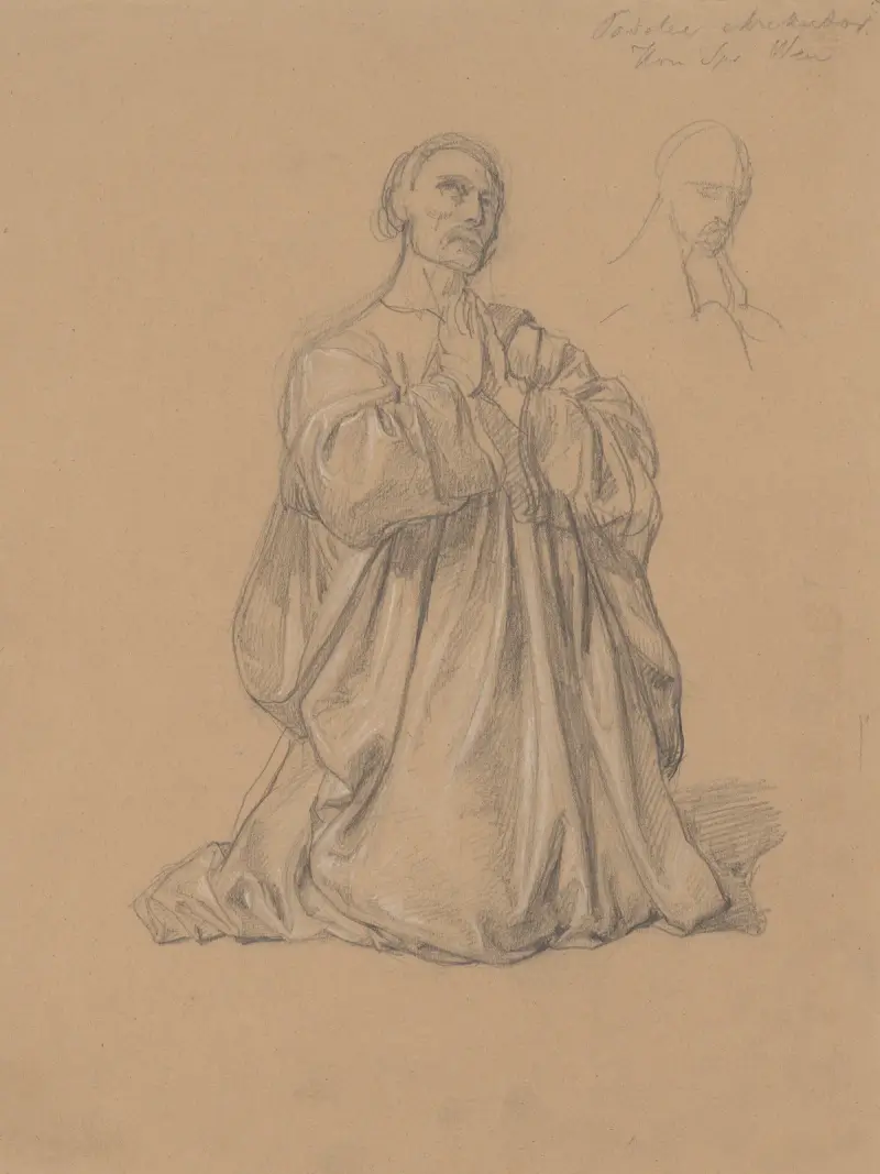 Studium postaci św. Macieja do obrazu „Męczeństwo św. Macieja”, 1866 – nr 2, Józef Simmler