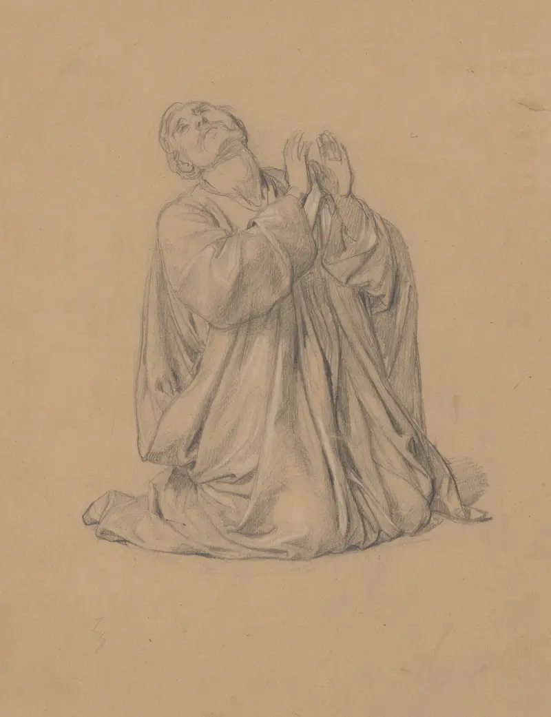Studium postaci św. Macieja do obrazu „Męczeństwo św. Macieja”, 1866 – nr 1, Józef Simmler