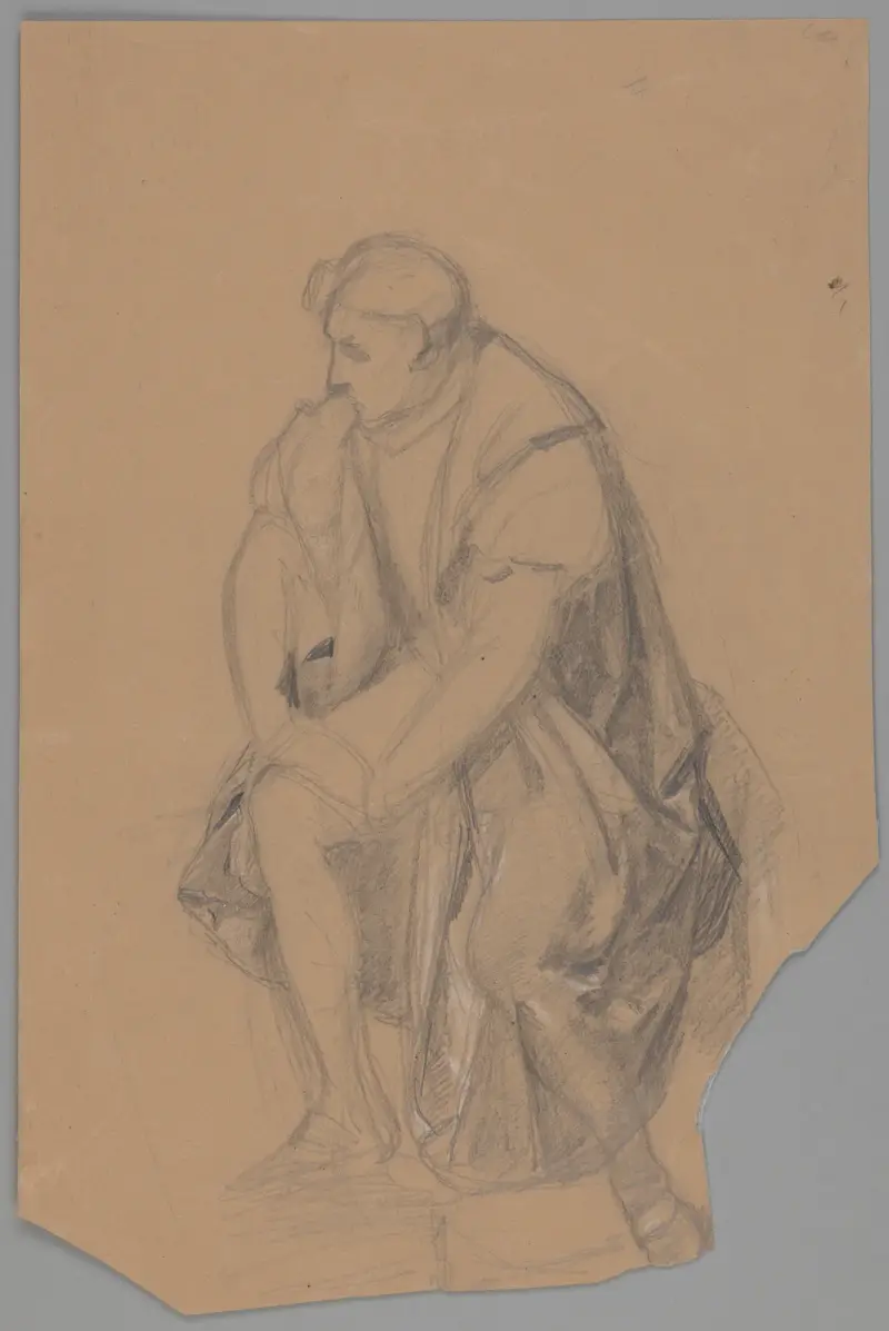 Studie der Königsfigur für das Gemälde ‚Der Tod der Barbara Radziwiłł‘, 1860 von Józef Simmler