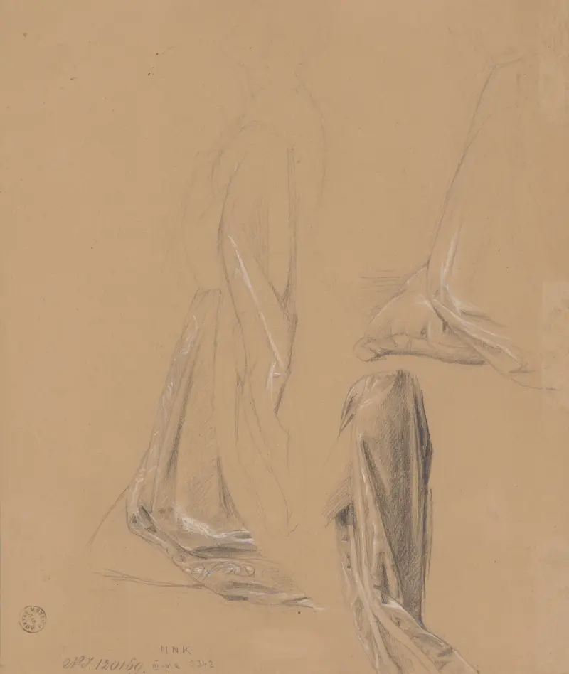 Studium postaci królowej do obrazu „Przysięga królowej Jadwigi”, 1867 – nr 1, Józef Simmler