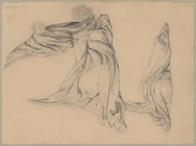Studie des Gewands des heiligen Matthias für das Gemälde ‚Martyrium des heiligen Matthias‘, 1866 – Nr. 1 von Józef Simmler