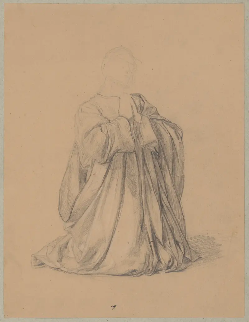 Studie des Gewandes des heiligen Matthias zum Gemälde ‚Martyrium des heiligen Matthias‘ von Józef Simmler