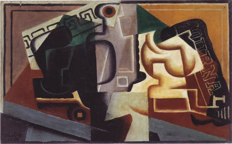 Glas och karaff av Juan Gris