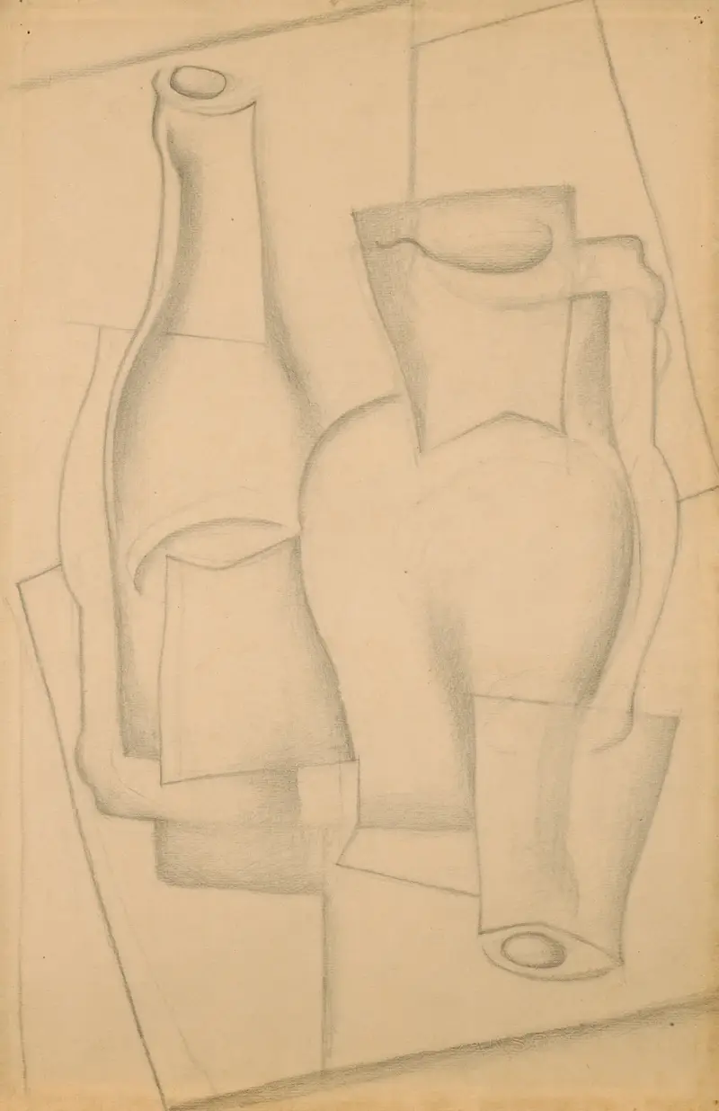 Stilleben med kruka av Juan Gris