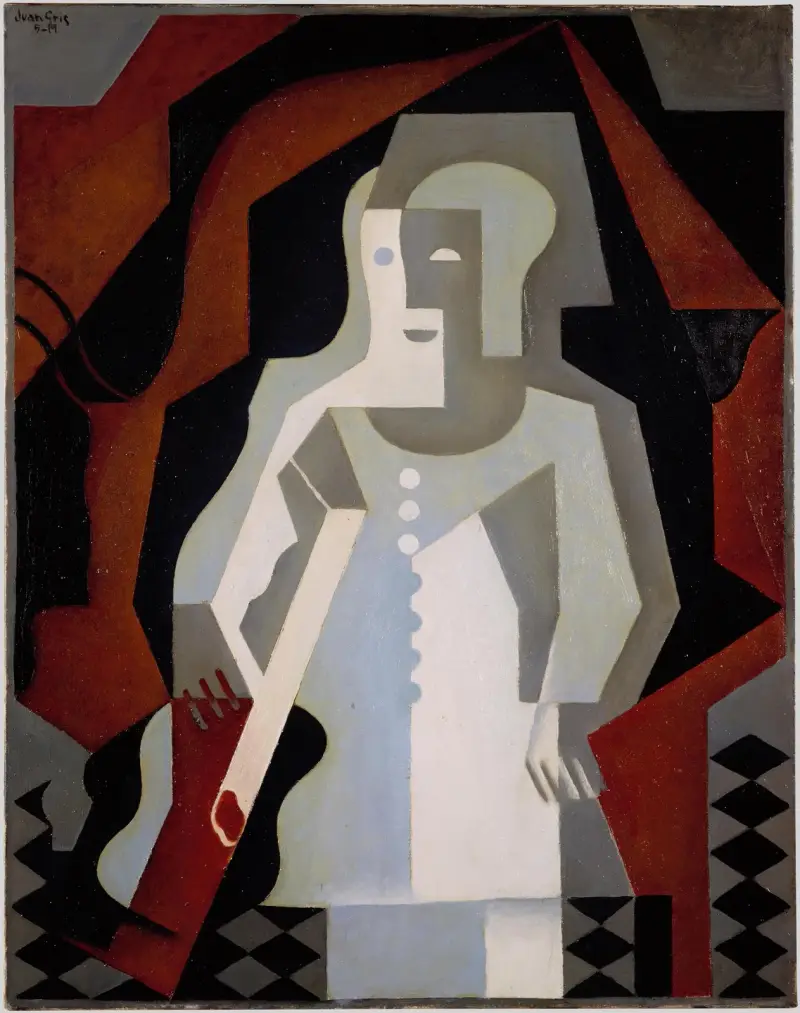 Pierrot med gitarr av Juan Gris