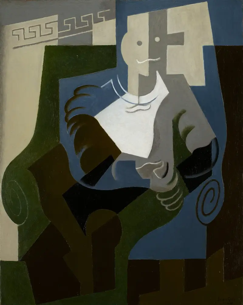 Sittande Harlekin av Juan Gris