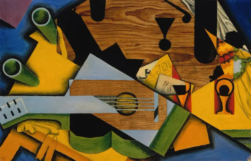 Stilleben med gitarr av Juan Gris