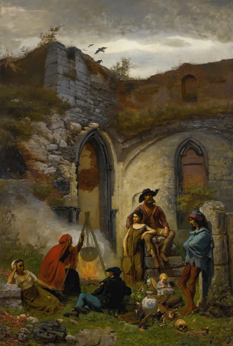 Romerskt läger i ruinerna av Saint-Bavon-klostret (Gent) av Jules Breton