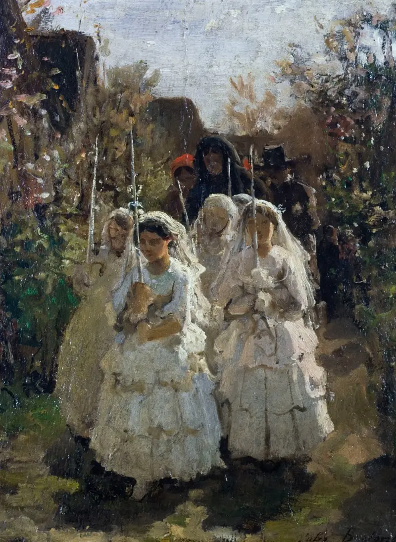 Les communiantes à Courrières av Jules Breton