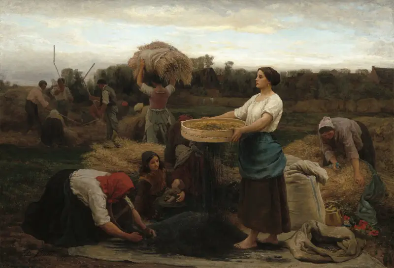 Rapsen (Skörd av raps) av Jules Breton