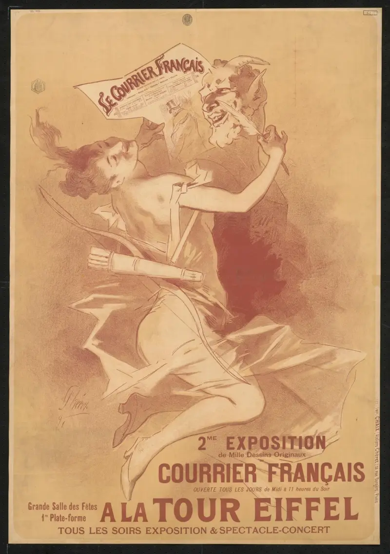 2. Utställning av tusen originalteckningar från Courrier Français av Jules Chéret