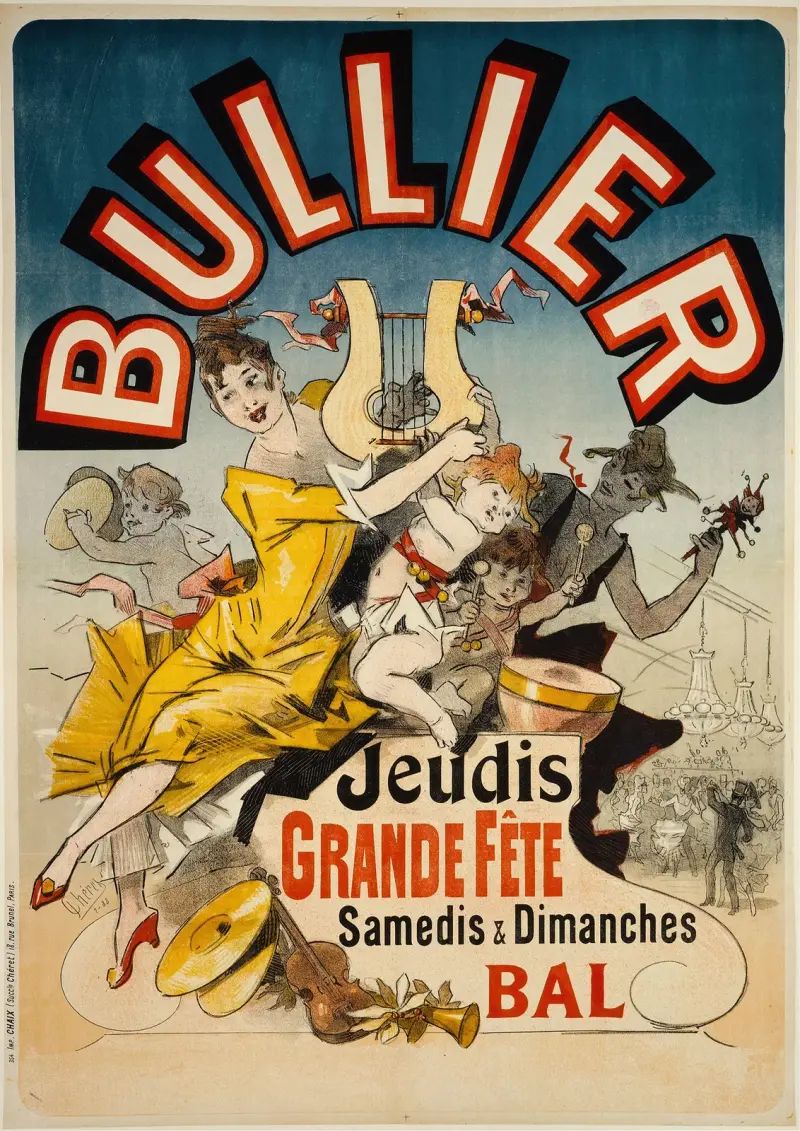 Bullier Jeudis Grande Fete Samedis And Dimanches Bal av Jules Chéret