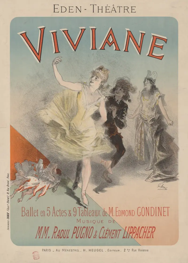Eden Théâtre. Viviane, balet w 5 aktach i 9 obrazach M. Edmonda Gondineta, Jules Chéret