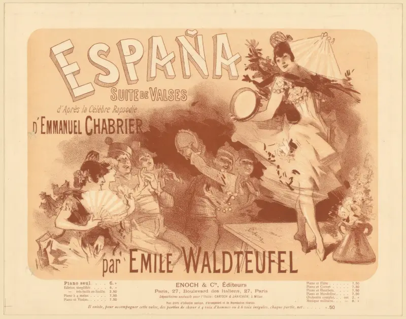 Spanien. Vals-svit efter Emmanuel Chabriers rapsodi av Emile Waldteufel av Jules Chéret