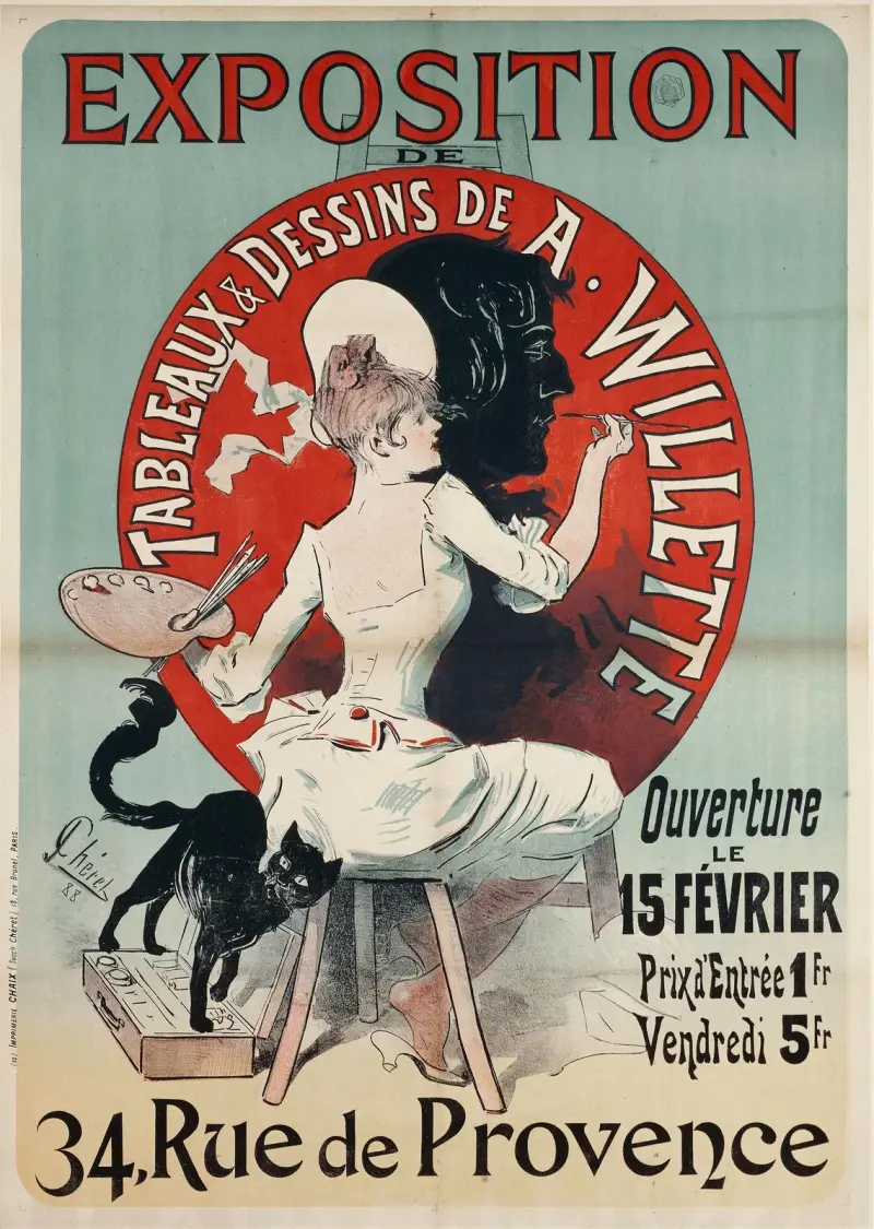 Utställning av tavlor och teckningar av A. Willette av Jules Chéret