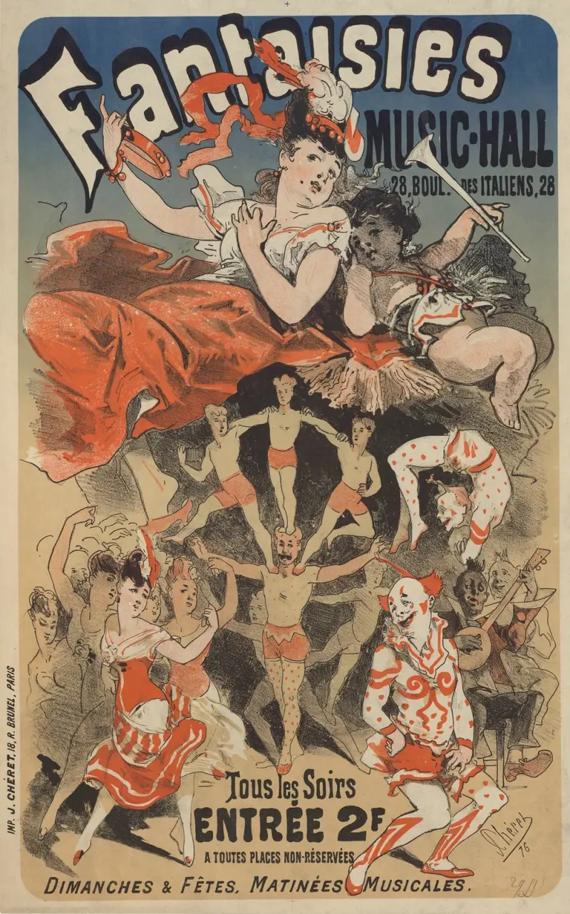 Fantaisies-Music-Hall 28 Boulevard des Italiens av Jules Chéret