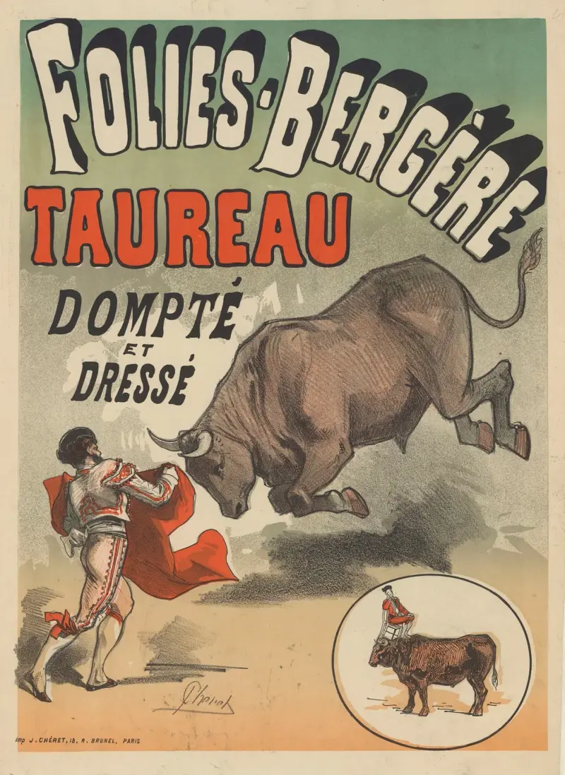 Folies-Bergère. Den tämjda och dresserade tjuren av Jules Chéret