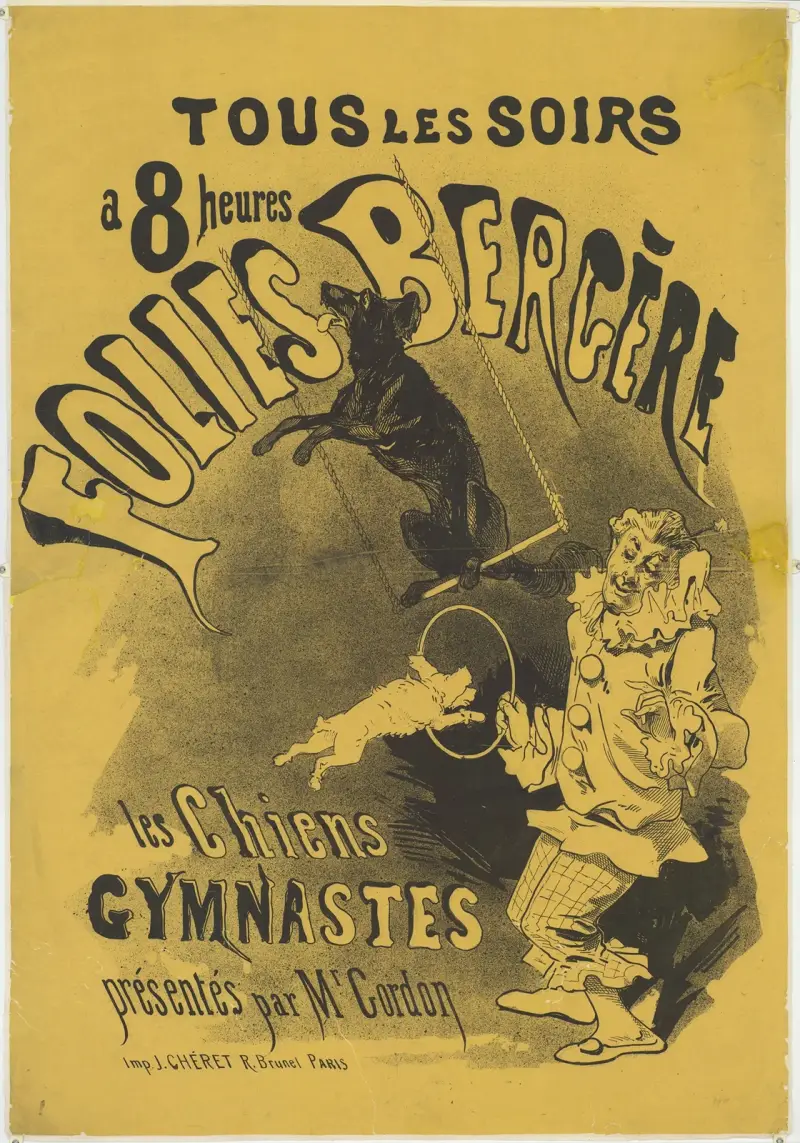 Folies-Bergère. Les chiens gymnastes présentés par Mr Gordon av Jules Chéret