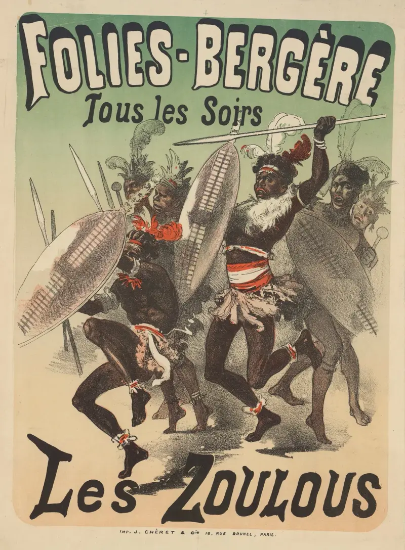 Folies Bergère. Les Zoulous av Jules Chéret