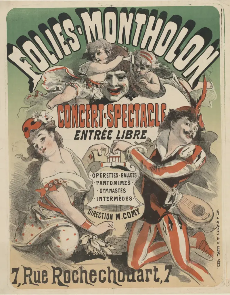 Folies-Montholon. Concert-spectacle, entrée libre av Jules Chéret