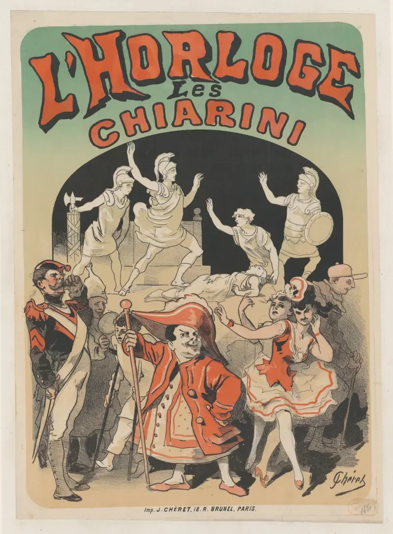 Horloge. Les Chiarini av Jules Chéret