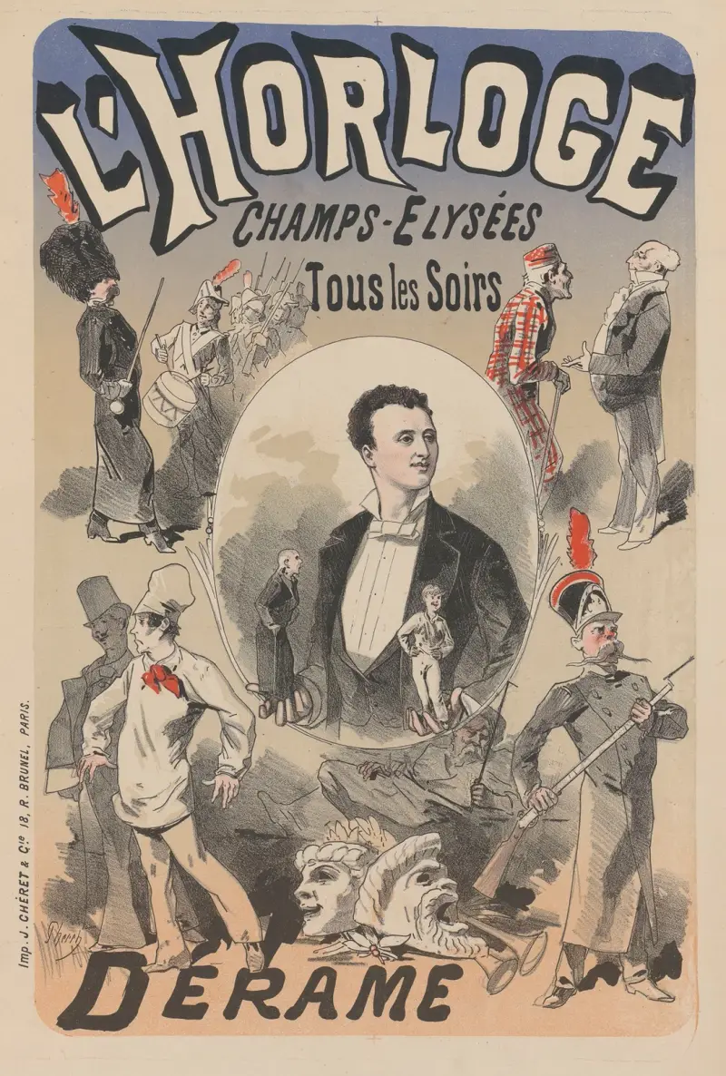L’ Horloge. Derame av Jules Chéret