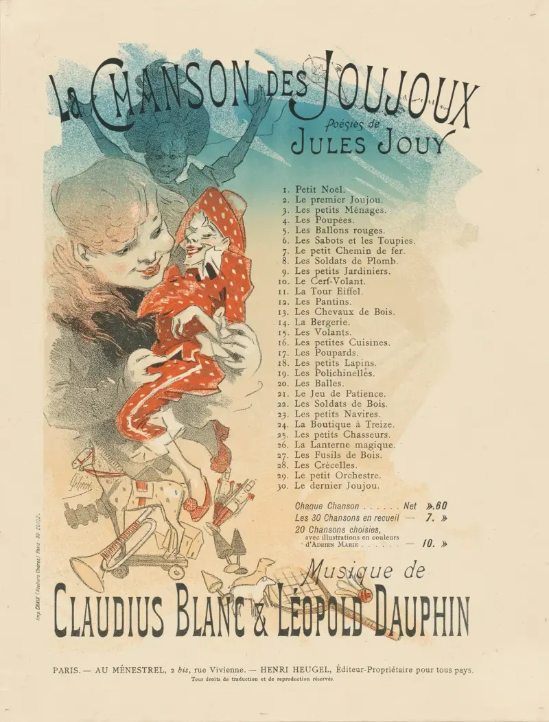 La Chanson des Joujoux. Jules Jouy Claudius Blanc & Léopold Dauphin av Jules Chéret
