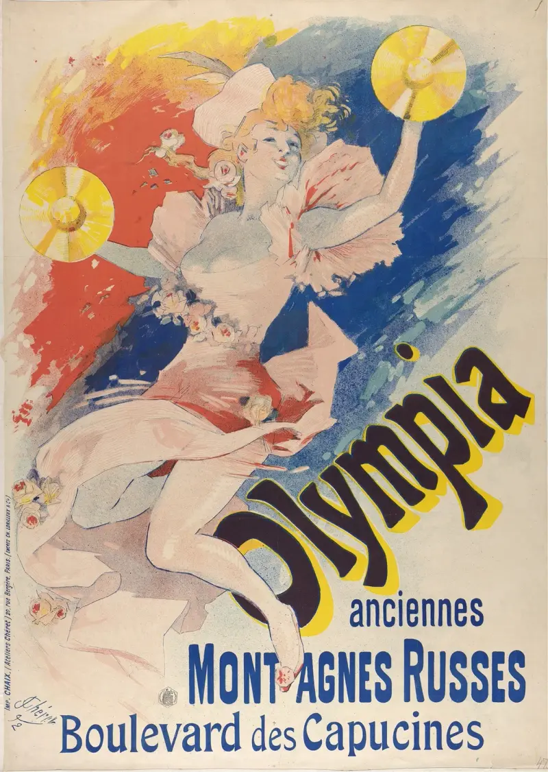 Olympia, Anciennes Montagnes Russes av Jules Chéret