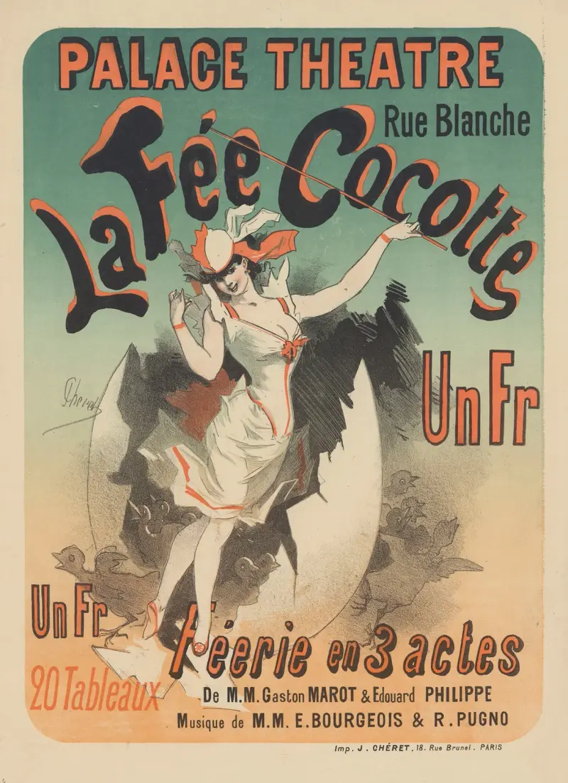 Palace Théâtre, rue Blanche. La fée cocotte. av Jules Chéret