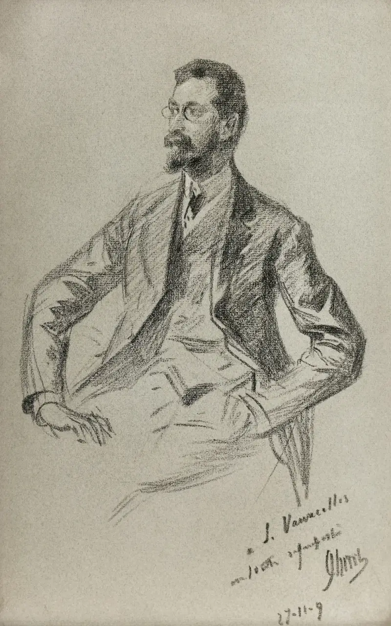 Porträtt av Louis Vauxcelles av Jules Chéret