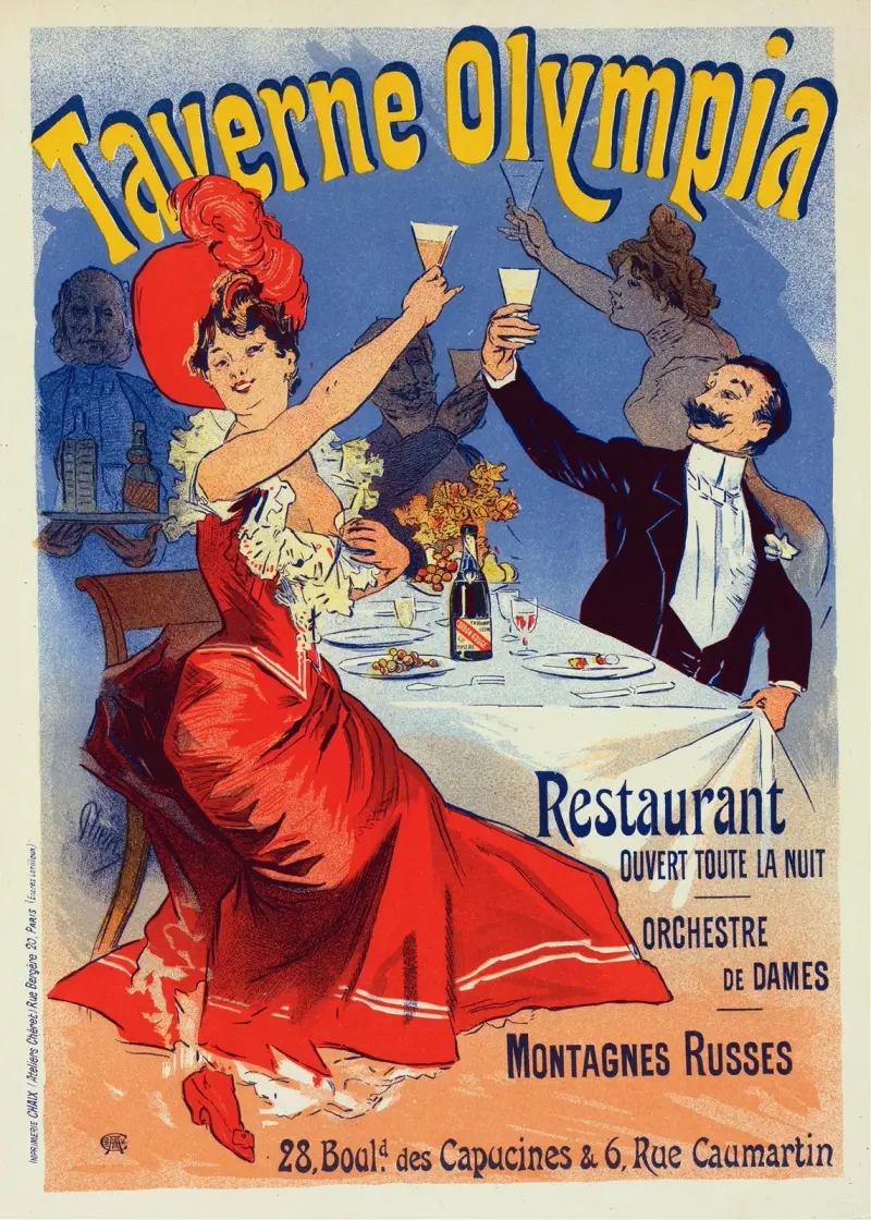 Taverne Olympia av Jules Chéret