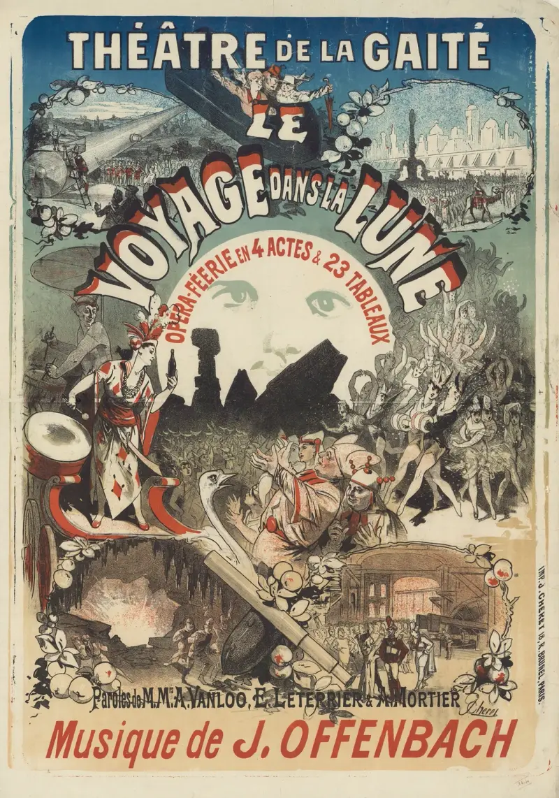 Théâtre de la Gaîté. Resan till månen av Jules Chéret
