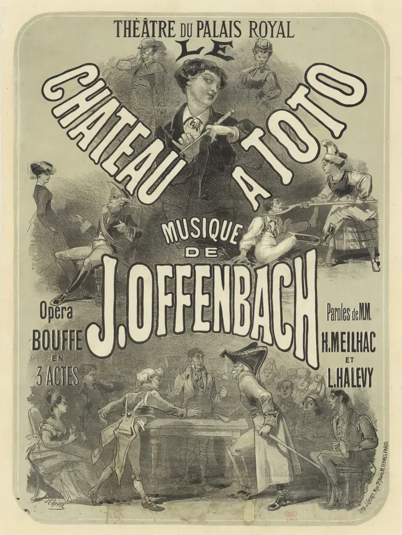 Théâtre du Palais-Royal. Château à Toto. Musique de J. Offenbach av Jules Chéret