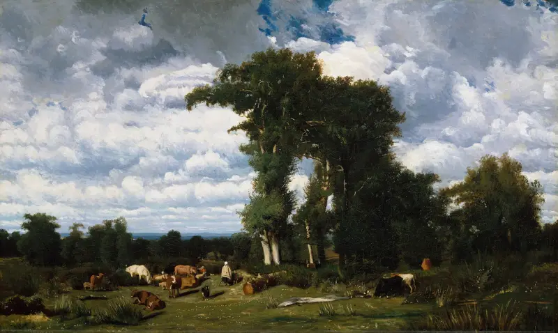 Krajobraz z bydłem w Limousin, Jules Dupré
