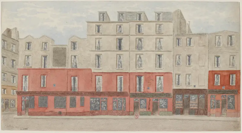Paris. nr 1–7 av en oidentifierad gata av Jules Gaildrau