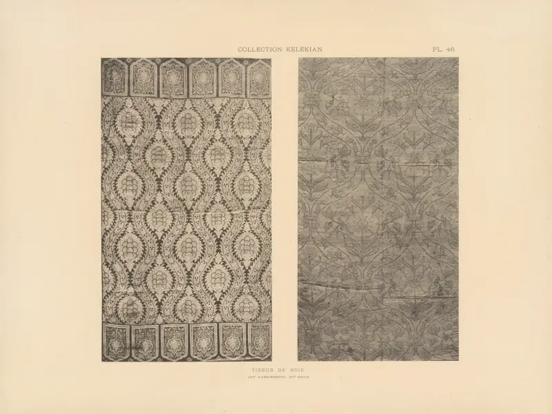 Kelekian-samlingen; Orientens och Venedigs tyger & mattor Pl.046 av Jules Guiffrey