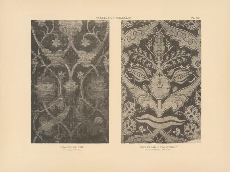Kelekianska samlingen; orientaliska och venetianska tyger och mattor Pl.063 av Jules Guiffrey