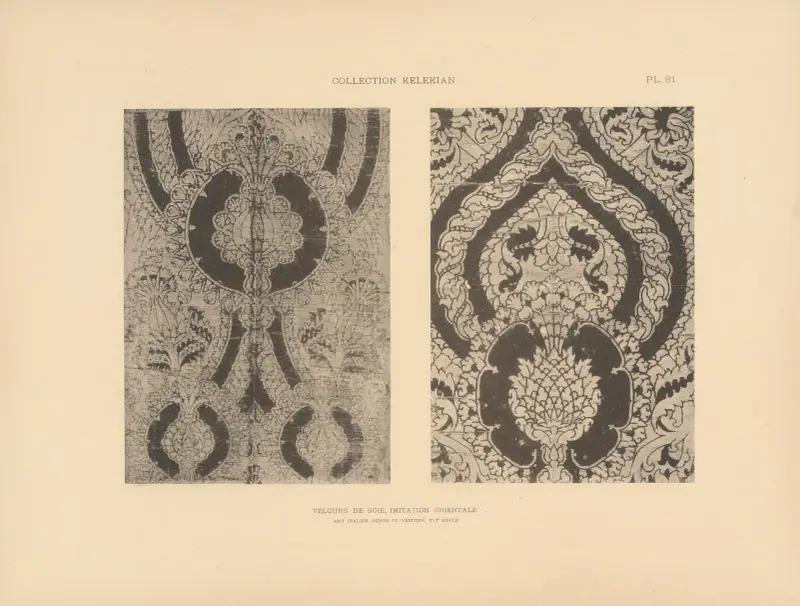 Kelekian-samlingen; Orientens och Venedigs tyger & mattor Pl.081 av Jules Guiffrey