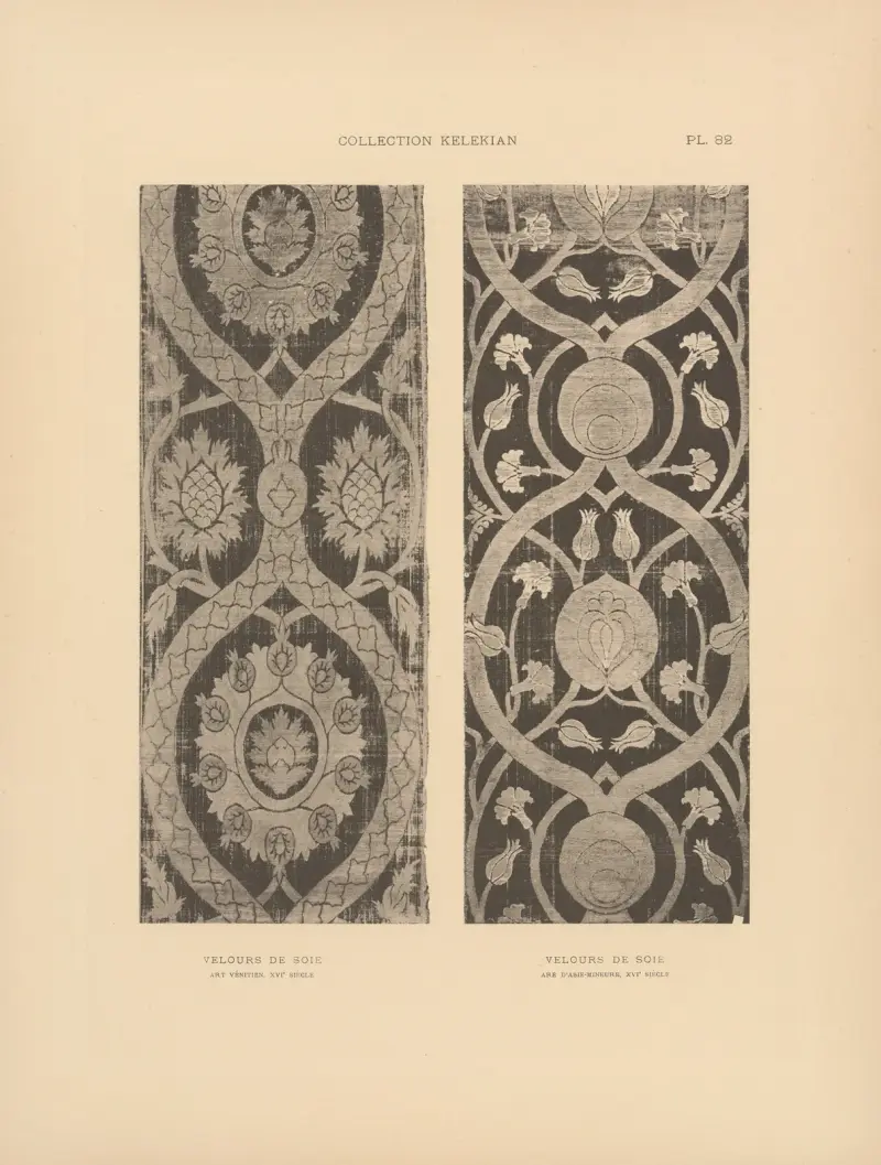 Kelekianska samlingen; Orientaliska och venetianska tyger och mattor, plansch 082 av Jules Guiffrey