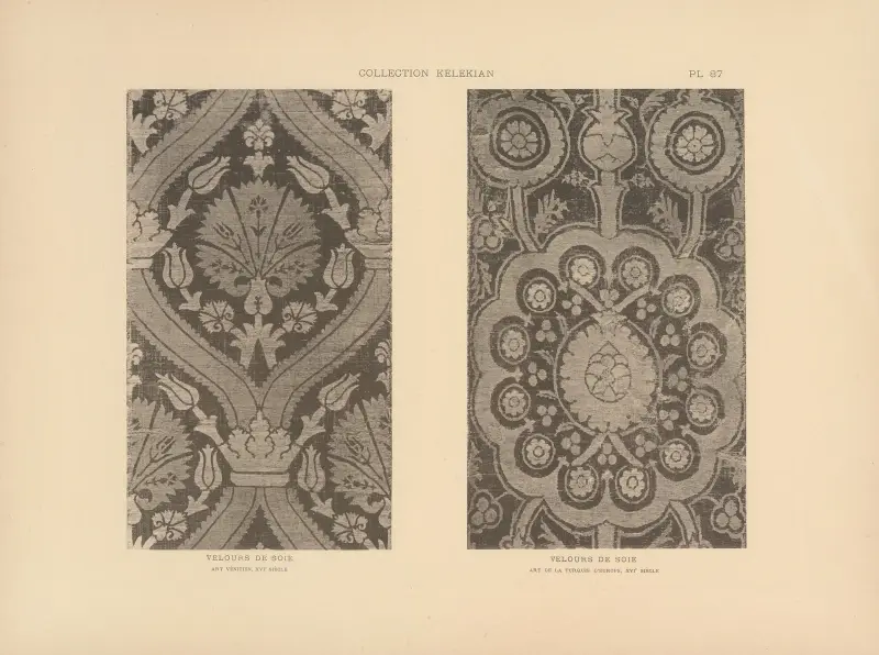 Kelekians samling; Orientens och Venedigs tyger och mattor plansch 087 av Jules Guiffrey