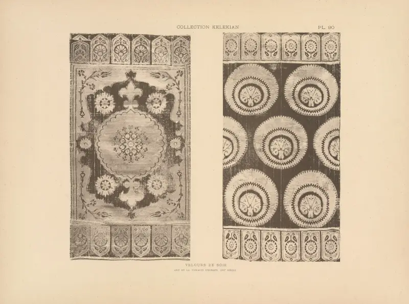 Kelekianska samlingen; orientaliska och venetianska tyger och mattor, plansch 090 av Jules Guiffrey